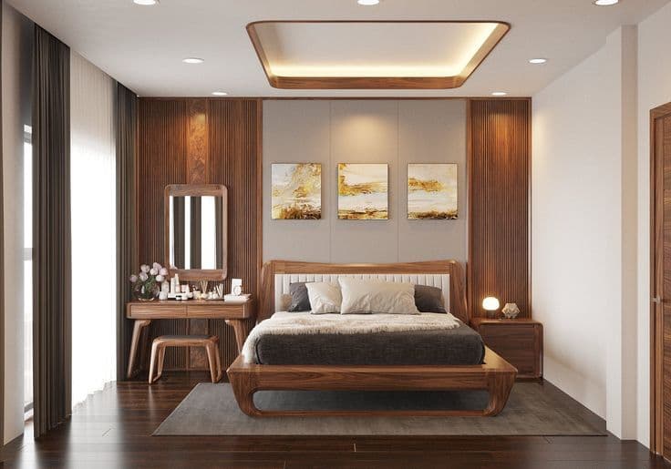 Mẫu nội thất phòng ngủ gỗ óc chó — ảnh 1