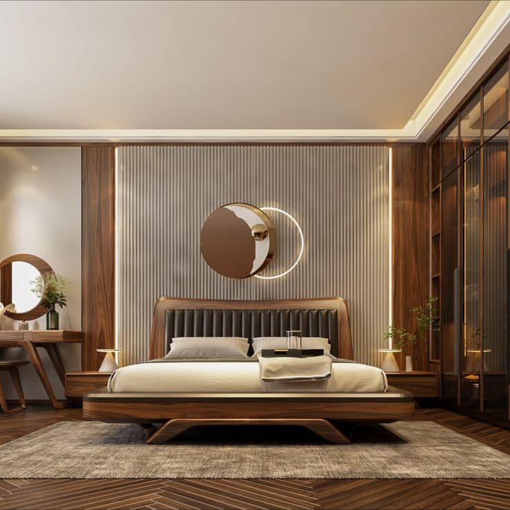 Mẫu nội thất phòng ngủ gỗ óc chó — ảnh 2