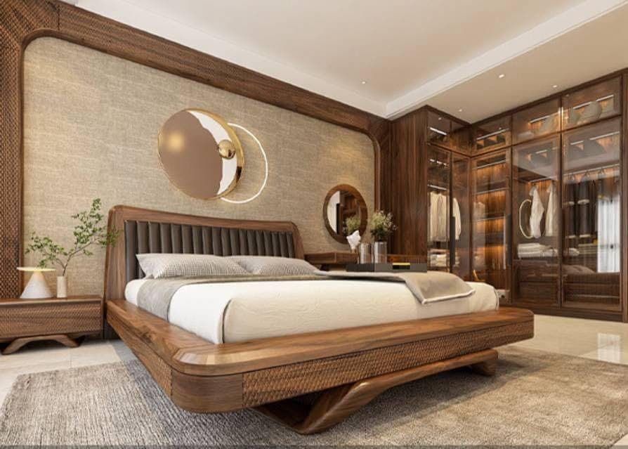 Mẫu nội thất phòng ngủ gỗ óc chó — ảnh 4