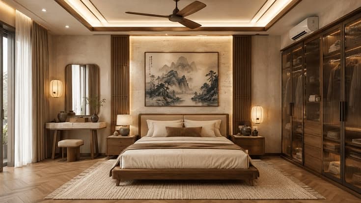 Mẫu nội thất phòng ngủ gỗ óc chó — ảnh 5